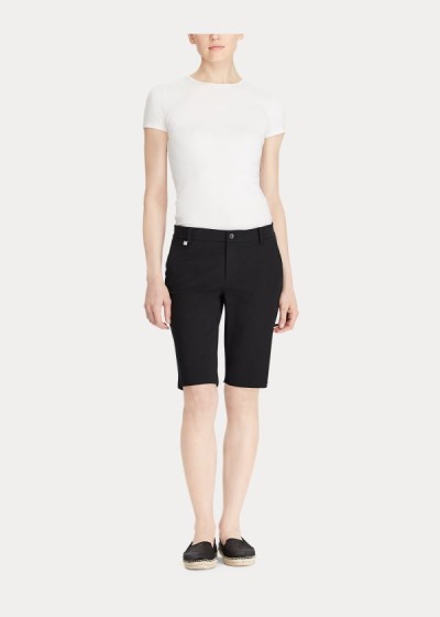 Pantalones Cortos Ralph Lauren Mujer Negros - Bi-Stretch Twill - WSMAU8275